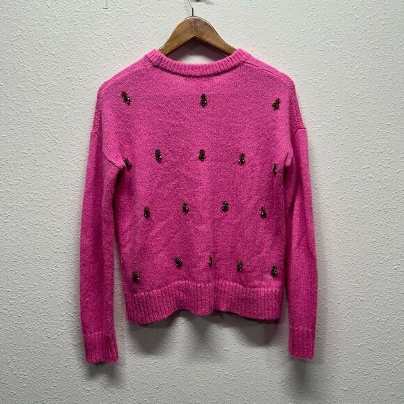 Lily Pulitzer Pink Stilla Sweater Floral Rhinestones Long Sleeve Size XS - Picture 11 of 16
